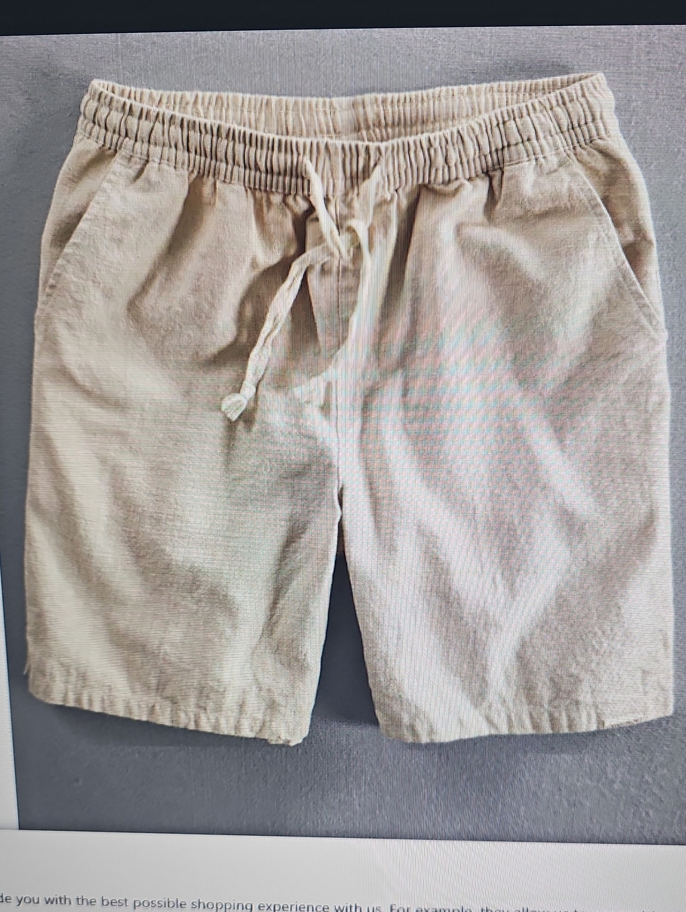NWT HOOOYI Men's COTTON Blend Drawstring Shorts - Cream Large